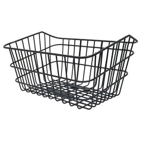 【日本製】フロントバスケット 前カゴ Mサイズ ブラック スーパーカブ リトルカブ用 荷物 収納 西田金属製作所