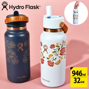 {Ki 胂f  Hydro Flask nChtXN 32oz Wide Mouth Flex Straw Ch }EX tbNX Xg[ ܂肽݃Xg[  946ml OUT WESTRNV XeX ۗ ۉ 