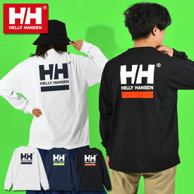 送料無料 ヘリーハンセン バックロゴ 長袖Tシャツ ロンT メンズ レディース オーバーサイズ HELLY HANSEN L/S Square Logo Tee スクエア ロゴ ティー HH32413 2024春新作