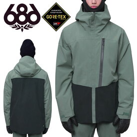 Mサイズのみ 送料無料 スノーボードウェア 686 SIX EIGHT SIX シックスエイトシックス グリーン系 ブラック GORE-TEX GT JACKET メンズ ゴアテックス ジャケット スノボ スノーボード スノーウェア 2023-2024冬新作 30%off