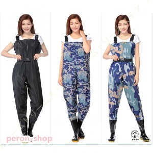 ウェーダー 釣り用スーツ ウエーダーブーツ PVC 防水 厚底ソール 滑り防止 胴付長靴 田植え 鮮魚店 漁業 洗車 男女兼用 水陸両用スーツ 迷彩 アウトドア