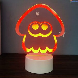 スプラトゥーン3 ナイトライト ジェットウォータース グッズ イカ かわいい イベント usb充電 タッチ調光 RGB 16色切り替え 雰囲気作り リモコン付きabc