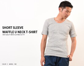 Healthknit ヘルスニット メンズ 半袖 Tシャツ ワッフル 無地 カジュアル 男物 定番 Uネック カジュアル ブランド 人気 実用的 プレゼントギフト karlas