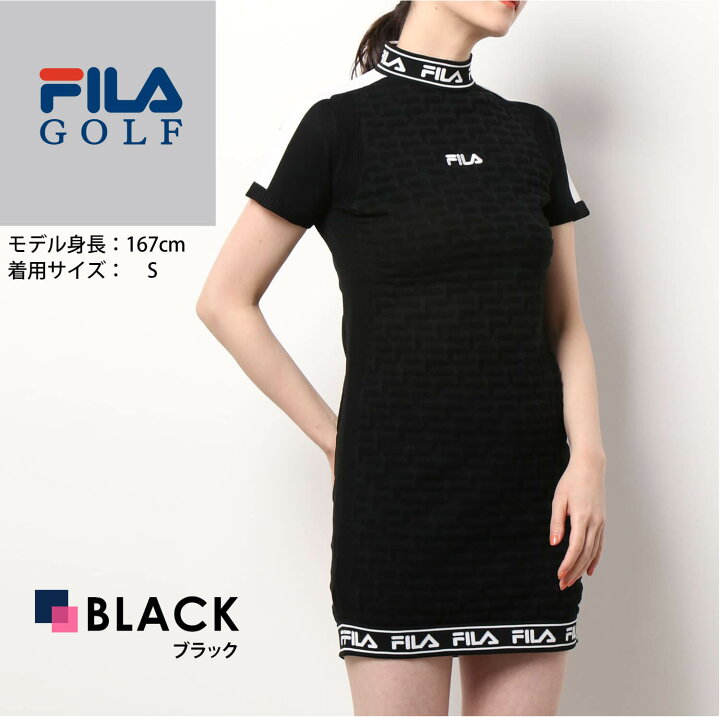 Fila Golf フィラゴルフ おしゃれ 日焼け対策 首日焼け防止 ピンク 夏 モックネック 青 L 半袖ニット 黒 スポーツウェア 紫外線防止 可愛い 春 ブランド 軽量ニット ロゴ刺繍 トップス レディース Ll 白 シャツ ギフト ゴルフウェア M