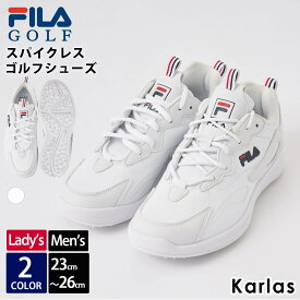 FILA GOLF フィラゴルフ ゴルフシューズ レディース メンズ 靴 スパイクレスシューズ スポーツブランド ロゴ 23-26cm レイトレイサー 白 2023fw karlas