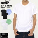 【一部予約】 PUMA プーマ 半袖 インナーシャツ メンズ下着 2枚組 クルーネック Vネック 肌着 スポーツ ブランド ロゴ 無地 プレゼント 男性下着 紳士 黒 白 インナーウェア まとめ買い お得 karlas