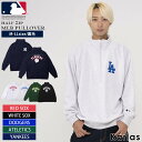 【クーポンで40%OFF】 MLB スウェット ハーフジップ トレーナー メンズ レディース 長袖 裏毛 メジャーリーグ オーバーサイズ 大きめ ゆったり チームロゴ ヤンキース ドジャース アスレチック スレッドソックス ホワイトソックス 黒 白 秋冬 2024fw karlas別注