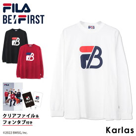 FILA フィラ BE:FIRST Tシャツ 長袖 メンズ レディース ブランド ロンT クルーネック 綿100% ノベルティ付き 韓国 正規品 BIGロゴプリント おしゃれ シンプル コラボ M L ゆったり ブラック 黒 ホワイト 白 ワイン 赤 学生 ビーファースト karlas