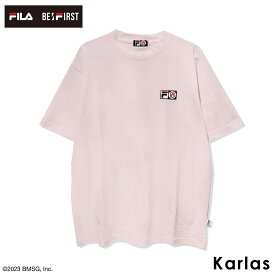 FILA フィラ BE:FIRST Tシャツ 半袖 春 夏 メンズ レディース ブランド クルーネック 綿100% ノベルティ付き 韓国 正規品 ロゴ ワッペン おしゃれ 無地 コラボ M L ゆったり ブラック 黒 ホワイト 白 グレー ピンク 学生 ビーファースト karlas