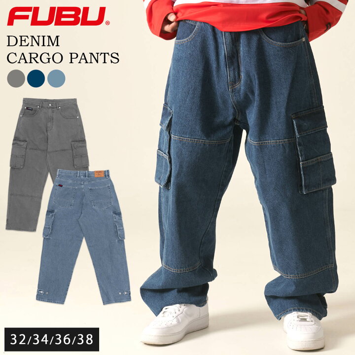 楽天市場】FUBU フブ デニムカーゴパンツ ボトムス Gパン メンズ 