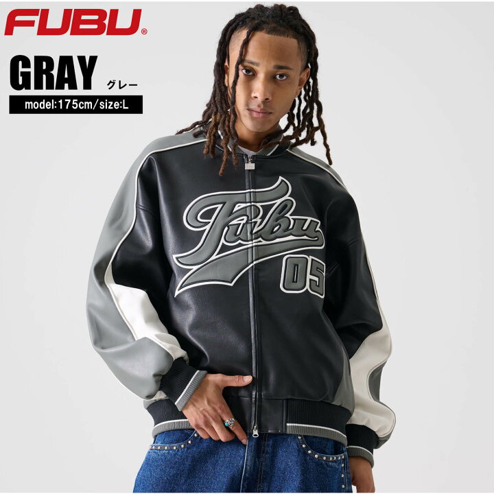 楽天市場】FUBU フブ ジャケット メンズ 長袖 レザージャケット MA-1 