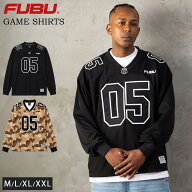 FUBU フブ ゲームシャツ メンズ レディース fam-62713 フットボールシャツ 長袖 Vネック ナンバリング 迷…