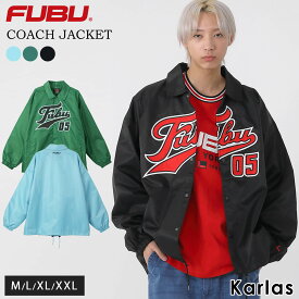 【楽天スーパーSALE限定 40%OFF】 FUBU フブ ナイロンジャケット アウター スタジャン ドローコード付き ロゴワッペン 裏メッシュ コーチジャケット ジャンパー オーバーサイズ アメカジ ユニセックス ストリート系 ヒップホップ B系 ブランド カジュアル