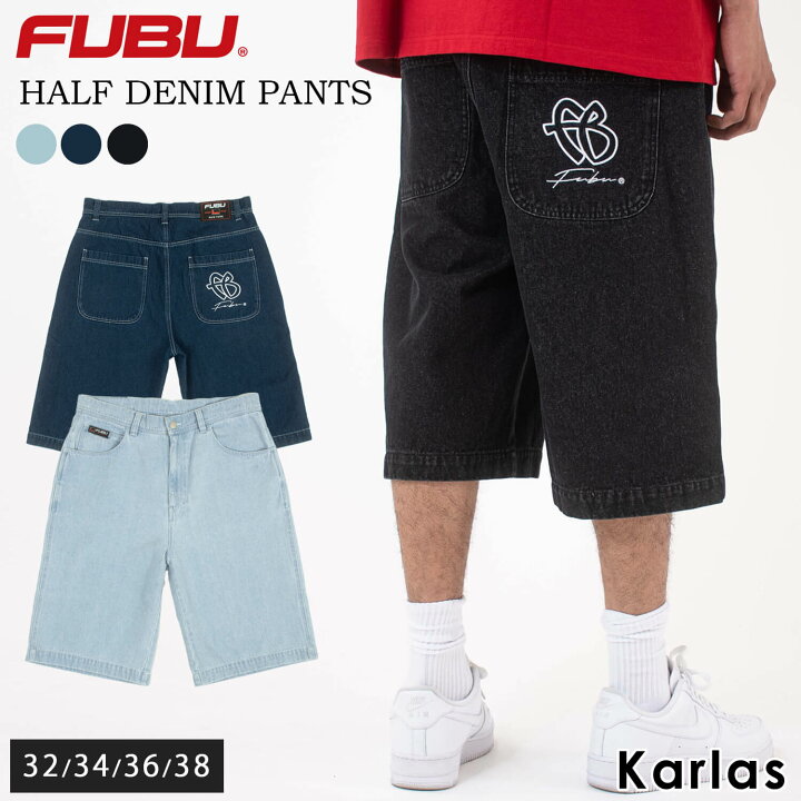 楽天市場】FUBU フブ ハーフパンツ メンズ レディース デニム ショート 