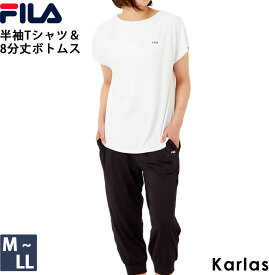 FILA フィラ 水着 レディース ブランド 春 夏 上下 2点セット Tシャツ 半袖 パンツ フィットネス 水陸両用 8分丈 セットアイテム スイムウェア スポーツ おしゃれ 白 黒 紺 紫 M L LL