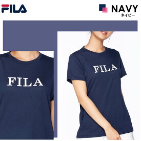 FILA フィラ Tシャツ レディース 半袖 半袖Tシャツ クルーネック トップス カットソーTシャツ ロゴ プリント 吸汗 速乾 吸水 DRY 紫外線対策 UVカット 紫外線カット おしゃれ シンプル ブランド M L LL 春 夏 スポーツ アウトドア ジム プレゼント karlas