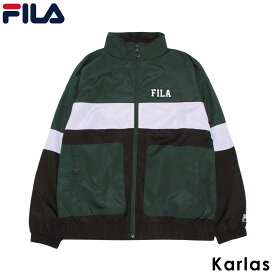 FILA フィラ トラックジャケット ブランド メンズ レディース トップス 長袖 オーバーサイズ バイカラー 配色 羽織り スタンドネック ジッパー ビッグシルエット ゆったり 軽アウター ライトアウター アメカジ おしゃれ かっこいい 中学生 高校生 2024ss