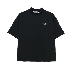 FILA フィラ Tシャツ レディース 半袖 モックネック ブランド ロゴ 刺繍 無地 ブランド 韓国 ゆったり おしゃれ シンプル カジュアル 男女兼用 ユニセックス トップス 春 夏 白 黒 ホワイト ブラック ベージュ ブルー プレゼント 中学生 高校生 karlas