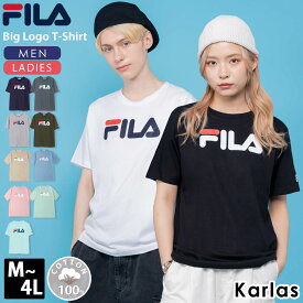 FILA フィラ Tシャツ メンズ レディース 半袖 春 夏 綿100% デカロゴ プリント 無地 おしゃれ シンプル カジュアル 定番 人気 スポーツブランド コットン カットソー トップス 白 黒 学生 大人 韓国 M L LL 3L 4L 大きいサイズ 2024ss karlas