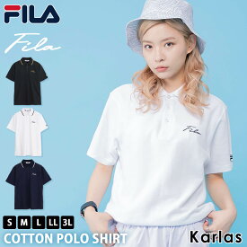 【楽天スーパーSALE限定 30%OFF】 FILA フィラ ポロシャツ 半袖 レディース 春夏 綿100% ゴルフウェア おしゃれ カジュアル シンプル ワンポイントロゴ スポーツブランド 薄手 コットン 無地 メンズ 白 黒 紺 中学生 高校生 大人 S M L LL 3L 大きいサイズ 別注