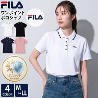 FILA フィラ ポロシャツ 半袖 レディース UVカット 綿100% コットン ワンポイントロゴ 無地 鹿の子 おし…