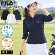 FILA フィラ ゴルフウェア ポロシャツ 長袖 レディース ドライ 鹿の子 吸汗速乾 無地 ワンポイントロゴ …