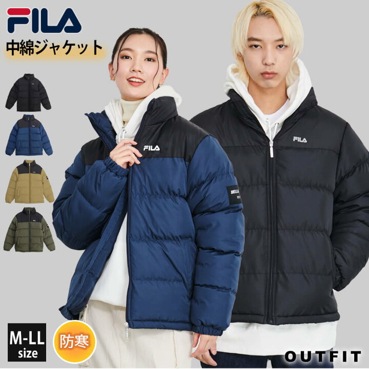 【楽天市場】FILA フィラ ジャケット 中綿ジャケット メンズ アウター 暖かい ブルゾン ブランド おしゃれ ジャンパー レディース 秋 冬 防寒 対策 ブラック 黒 ネイビー カーキ ベージュ カジュアル ストリート ユニセックス 男女兼用 ブラック 中学生 高校生 大人 karlas：Karlas カルラス（OUTFIT）