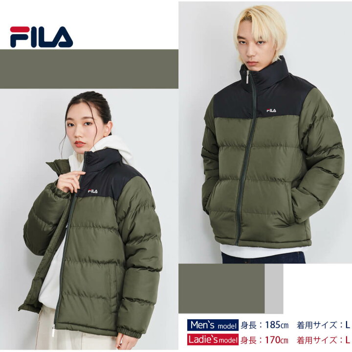 楽天市場 ポイント5倍 Fila フィラ ジャケット 中綿ジャケット メンズ アウター 暖かい ブルゾン ブランド おしゃれ ジャンパー レディース 秋 冬 防寒 対策 長袖 黒 紺 カジュアル ストリート ユニセックス 男女兼用 父の日 ギフト プレゼント Outfit スポーツ