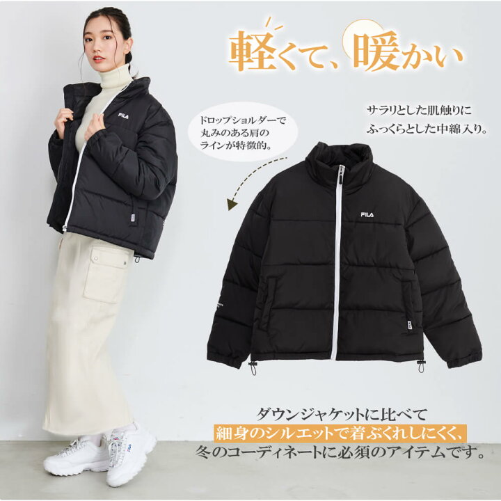 楽天市場 Fila フィラ アウター レディース ショート丈 冬 秋 秋冬 カジュアル 防寒 中綿 きれいめ 上品 シンプル 軽量 大きめ ゆったり アウトドア プレゼント ギフト Outfit スポーツファッション専門 Outfit