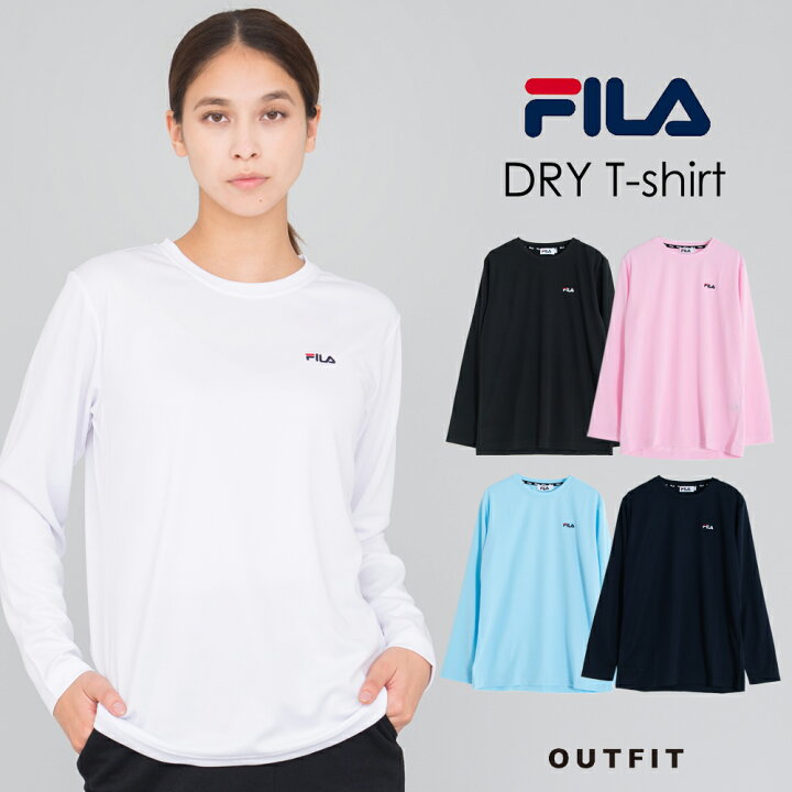 楽天市場 Fila フィラ Dry長袖tシャツ レディース ワンポイント ドライ 速乾 おしゃれ 可愛い スポーツ ブランド カットソー 女性 トップス シンプル 刺繍 ロゴ 黒 白 大人 学生 カジュアル 春 秋 レディースファッション プレゼント ギフト Outfit スポーツ