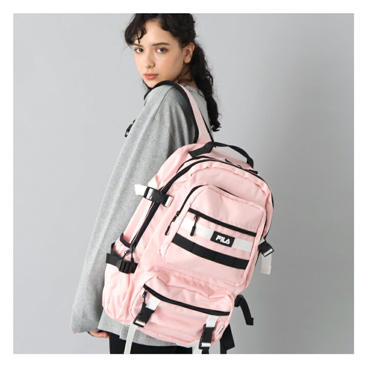 楽天市場 Fila フィラ リュック シリコンワッペンビッグリュック リュックサック メンズ レディース 大容量 26l 通学 高校生 中学生 女子 通勤 Pc収納 ブランド おしゃれ バックパック スポーツ アウトドア 軽量 軽い ブランド スクールリュック 黒 白 ピンク