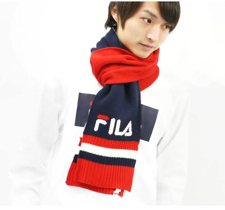 楽天市場 Fila フィラ マフラー レディース マフラー メンズ ニット アクリルニット 秋冬 秋 冬 ロング かわいい ブランド 厚手 防寒 彼氏 彼女 ペア カップル プレゼント ギフト ネイビー ブラック 黒 ホワイト 白 注目 Outfit スポーツファッション専門 Outfit