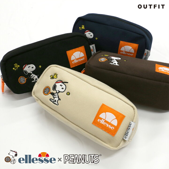 楽天市場 ポイント5倍 スヌーピー コーデュロイペンポーチ ペンケース エレッセ ピーナッツ Ellesse Peanuts おしゃれ ミニポーチ キャラクターグッズ シンプル 可愛い 大容量 かわいい ブランド レディース 高校生 女の子 大人 小学生 中学生 黒 紺 茶 ベージュ