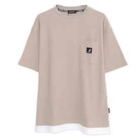 【楽天スーパーSALE限定 15%OFF】 KANGOL カンゴール Tシャツ 半袖 メンズ ドライ さらさら 胸ポケット付き ストレッチ ブランド ロゴ レイヤード ワッフル素材 ビックシルエット 無地 ゆったり おしゃれ カジュアル レディース ユニセックス 春 夏 2024ss karlas