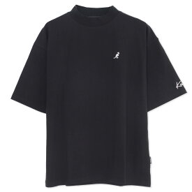 KANGOL カンゴール Tシャツ 半袖 メンズ レディース 綿100% 5分袖 ドロップショルダー モックネック ブランド ロゴ 筆記体刺繍 ビックシルエット ゆったり 無地 ストリート 韓国 おしゃれ シンプル カジュアル 学生 ユニセックス 春 夏 karlas