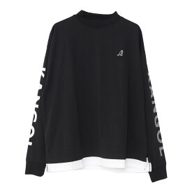 【クーポンで20%OFF!】 KANGOL カンゴール tシャツ メンズ 長袖 無地 ゆったり 綿100% ブランド おしゃれ 大きめ トップス レイヤード ストリート カジュアル モックネック ビッグシルエット コットン シンプル 黒 白 紫 春 秋 冬 レディース ユニセックス karlas