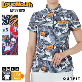 【クーポンで40%OFF!】 LOUDMOUTH ラウドマウス ゴルフウェア ポロシャツ レディース 半袖 tシャツ 夏 夏用 吸汗 速乾 ドライ UVカット 涼しい 暑さ対策 熱中症対策 鹿の子 トップス ブランド 総柄 派手 おしゃれ カジュアル きれいめ S M L LL プレゼント