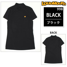 ラウドマウス ゴルフウェア tシャツ レディース 半袖 春夏 半袖シャツ ブランド スポーツ 無地 黒 速乾 UVカット 紫外線対策 日焼け対策 首やけ モックネック カジュアル スポーツウェア 運動 トレーニング S M L Loudmouth karlas