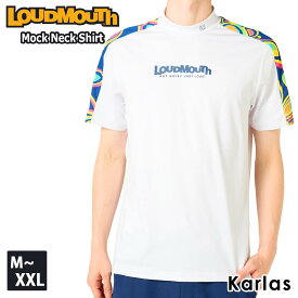 LOUDMOUTH ラウドマウス ゴルフウェア Tシャツ メンズ 半袖 春 夏 ブランド モックネック 吸汗速乾 UVカット 紫外線対策 ECOスムース素材 ワンポイントロゴ LL XL XXL