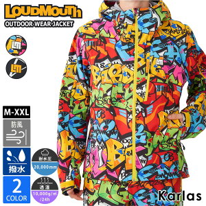 【在庫処分!】 LOUDMOUTH ラウドマウス ブルゾン ゴルフウェア 撥水 防風 耐水圧 透湿 春夏 ジャケット ブランド プリント おしゃれ 総柄 M L LL XL XXL 3XL 大きいサイズ カジュアル アウター Loudmouth