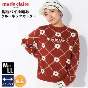 y݌ɔs!z marie claire GOLF }N[ StEFA Z[^[ fB[X  jbg N[lbN uh S H ~ ۉ Xgb` Lk y  ԕ h   