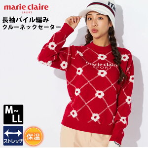 y݌ɔs!z marie claire GOLF }N[ StEFA Z[^[ fB[X  jbg N[lbN uh S H ~ ۉ Xgb` Lk y  ԕ h   