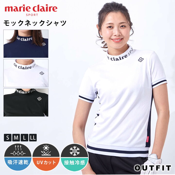 無料 マリクレール marie claire ストレッチ 半袖シャツ レディス マリクレール marie claire ストレッチ モックネック半袖シャツ レディス