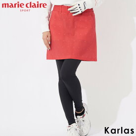 【30%OFFセール】 marie claire GOLF マリクレール レギンス付きスカート レディース ゴルフウェア レギンス一体型 レギスカ 総柄 UVカット 紫外線防止 日焼け防止 ストレッチ ブランド 黒 ネイビー 白 赤 大きいサイズ M L LL 3L 春 夏 秋