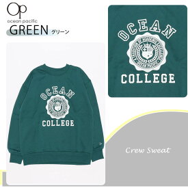 【在庫処分】 OCEAN PACIFIC オーシャンパシフィック Tシャツ 長袖 レディース 9分丈Tシャツ ロンT ブランド カットソー カレッジロゴ??綿100% コットン ゆったり 大きいサイズ M L LL 秋 冬 秋冬 ヘザーグレー チャコール ベージュ 白 緑