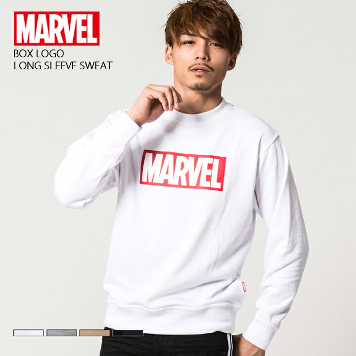 楽天市場 Marvel マーベル ボックスロゴトレーナー Logo ストリート 長袖 ロング スリーブ プリント 無地 高校生 男女兼用 お揃い カップル ユニセックス クルーネック プレゼント Outfit ギフト スポーツファッション専門 Outfit