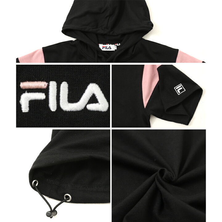 楽天市場 Fila フィラ レディース 切替ショート丈tパーカー 高校生 中学生 小学生 スポーツブランド 女の子 かっこいい かわいい おしゃれ ロゴ 切り替え パーカー 半袖 フード付き シンプル ブランド キッズ カジュアル プレゼント Karlas Karlas カルラス Outfit