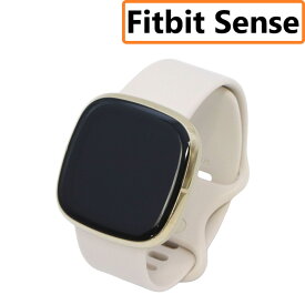 [中古] Fitbit Sense Alexa搭載/GPS搭載 スマートウォッチ Lunar White/Soft Gold ルナホワイト/ソフトゴールド [良い(B)]