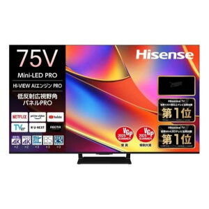 �y�A�E�g���b�g�i�z�n�C�Z���X Hisense 75YR8U MiniLED �t���e���r 75V�^ 4K AI�e���r