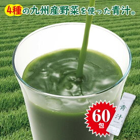 九州産 青汁 3g×60包 4種の九州産野菜 大麦若葉 ケール 明日葉 ゴーヤ スティクタイプ 粉末 個包装【代金引換不可】